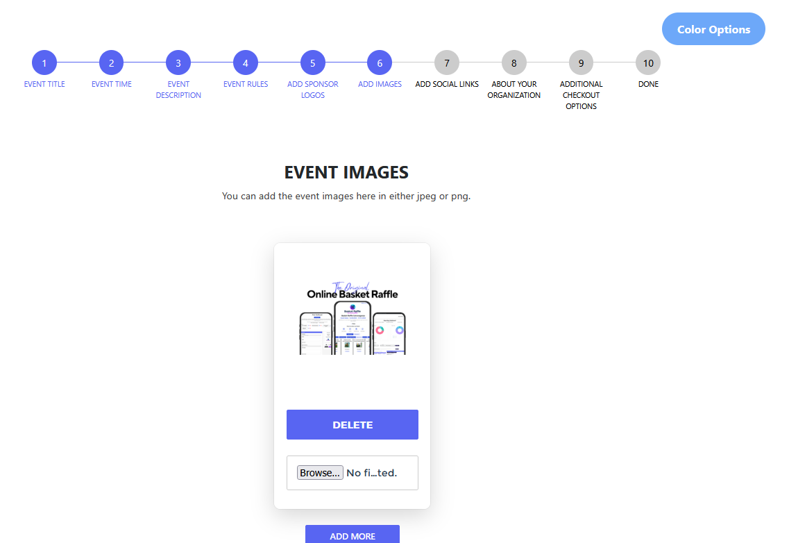Step 6 – Add basket/prize images
