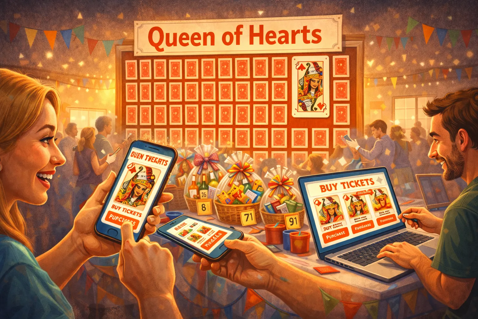 Queen of Hearts Raffle online | 100% Free Fundraising Website