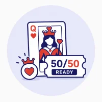 Queen of Hearts & 50/50 Ready Icon