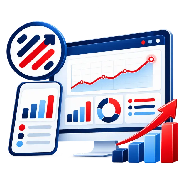 glossy real time analytics dashboard icon